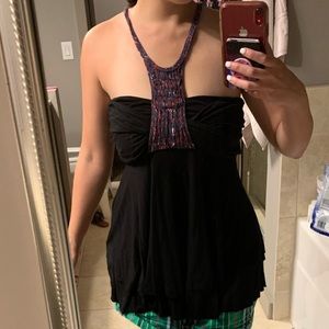 Nwt free people small black halter tie top!